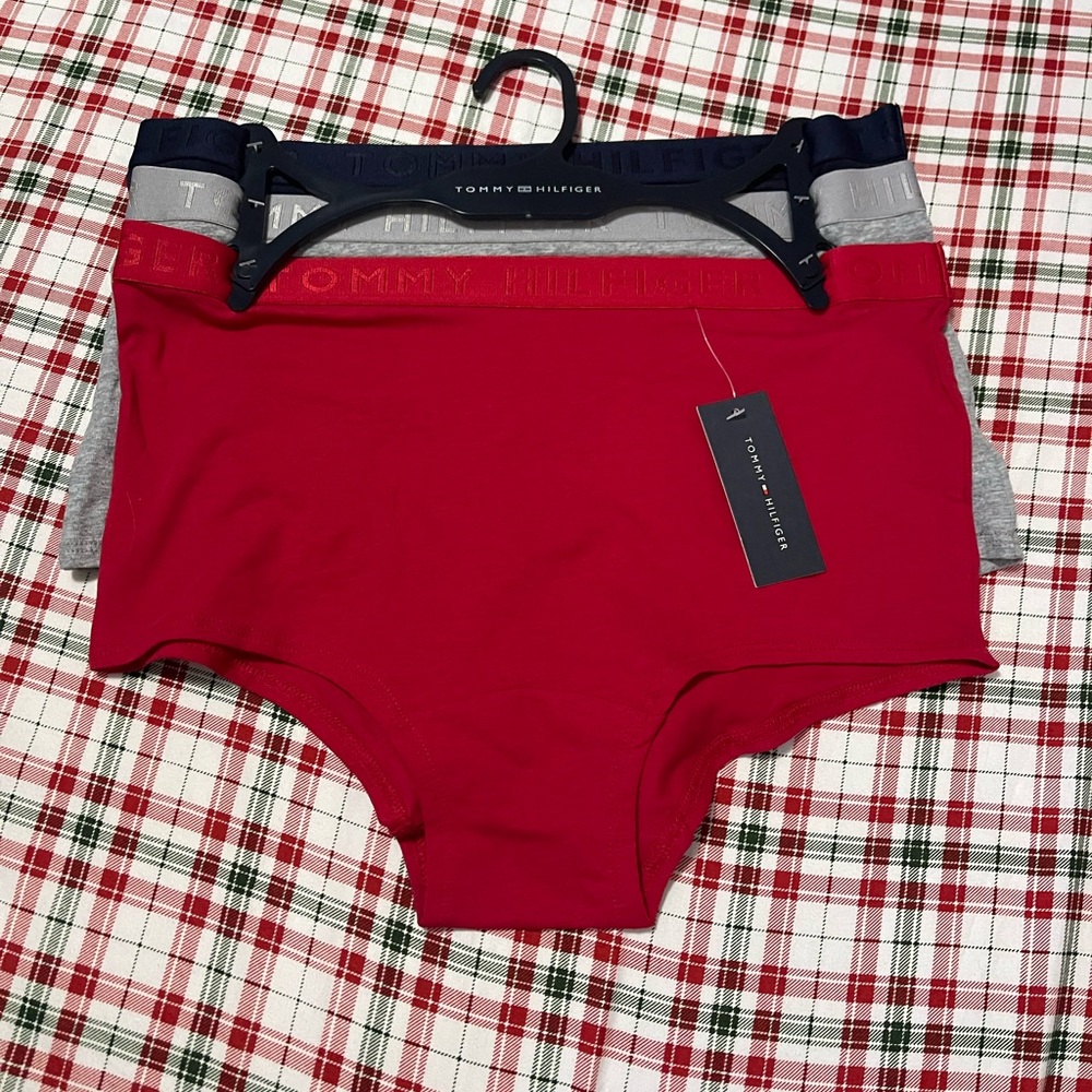 Tommy Hilfiger Women's BoyShort - Red, Gray, and Blue